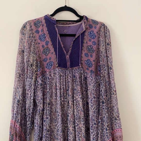 Vintage 1970s Indian Cotton Gauze Print Dress - Picture 3 of 8